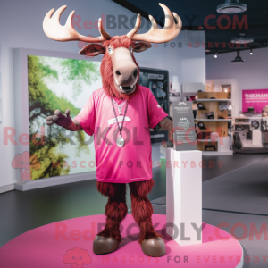 Maskottchen eines rosa...