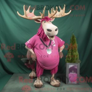 Maskottchen eines rosa...
