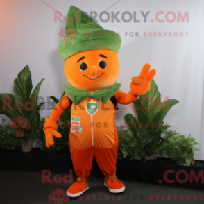 Fantasia de mascote de espinafre laranja com colete e gorros - Mascotes de espinafre - REBROKO_416320 - RedBrokoly.com