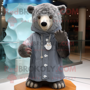 Gray Bear maskot kostume...