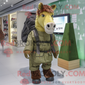 Maskot postava olivového...
