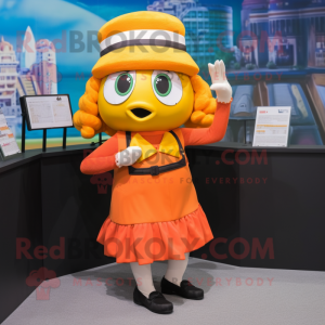 Orange Cod maskot kostym...