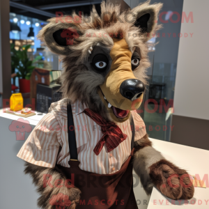 Maskot postava hnědé hyeny...