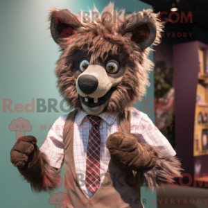 Maskot postava hnědé hyeny...