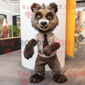 Maskot postava hnědé hyeny...