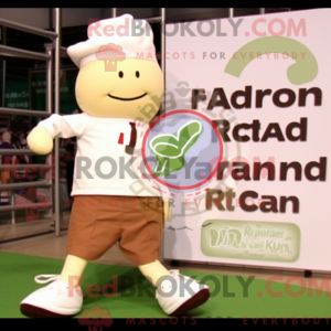 Maskot karakter av en beige...