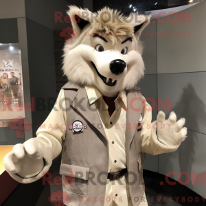 Mascot character of a Beige...