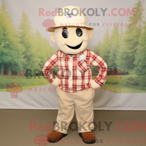Maskotkarakter av et beżowy...
