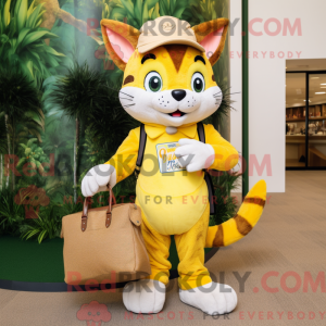 Mascot-karakter af en gul...