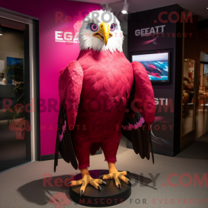 Maskotfigur af en Magenta...