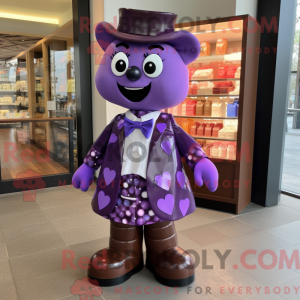 Mascot karakter van paarse...