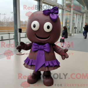 Mascot karakter van paarse...
