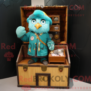 Maskot postava tyrkysové...