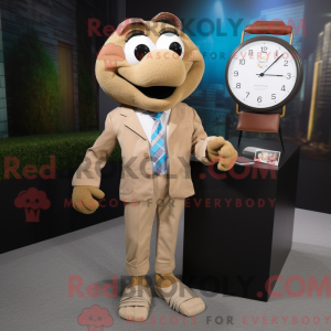 Mascot character of a Tan...