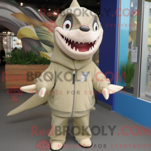 Mascot character of a Beige...