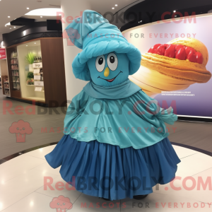 Mascot character of a Cyan...