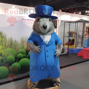 Blauw capibara mascotte...