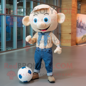 Beige voetbal mascotte...