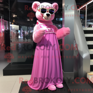 Mascottefiguur van een roze...