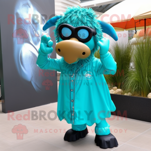 Turquoise buffel mascotte...