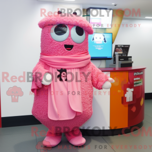 Mascot character of a Pink...