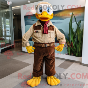 Maskot karakter af en brun...
