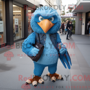 Maskotfigur af en Blue...