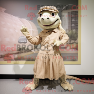 Mascot character of a Beige...