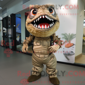Mascot character of a Tan...