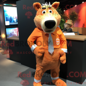 Maskotkarakter af et orange...