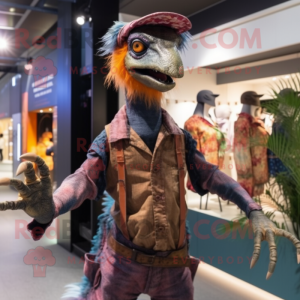 nan Deinonychus mascot costume character dressed with a Playsuit and Bracelets
