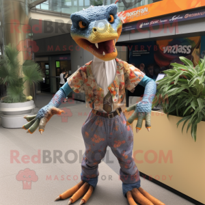 nan Deinonychus mascot costume character dressed with a Playsuit and Bracelets