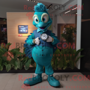 Mascot character of a Cyan...