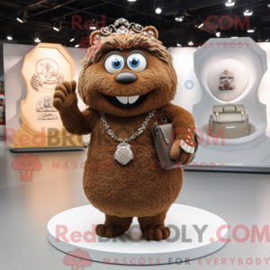 Mascot character of a Brown...