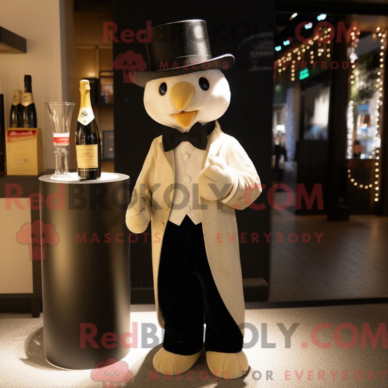 Característica de máscara de champanhe misturada com fumo e skjerf - Mascotes de champanhe - REBROKO_417696 - RedBrokoly.com