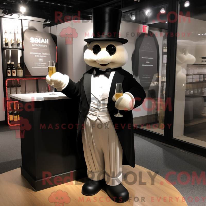 Característica de máscara de champanhe misturada com fumo e skjerf - Mascotes de champanhe - REBROKO_417697 - RedBrokoly.com