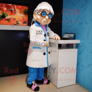 nan Doctor mascot costume character dressed with a Coat and Digital watches