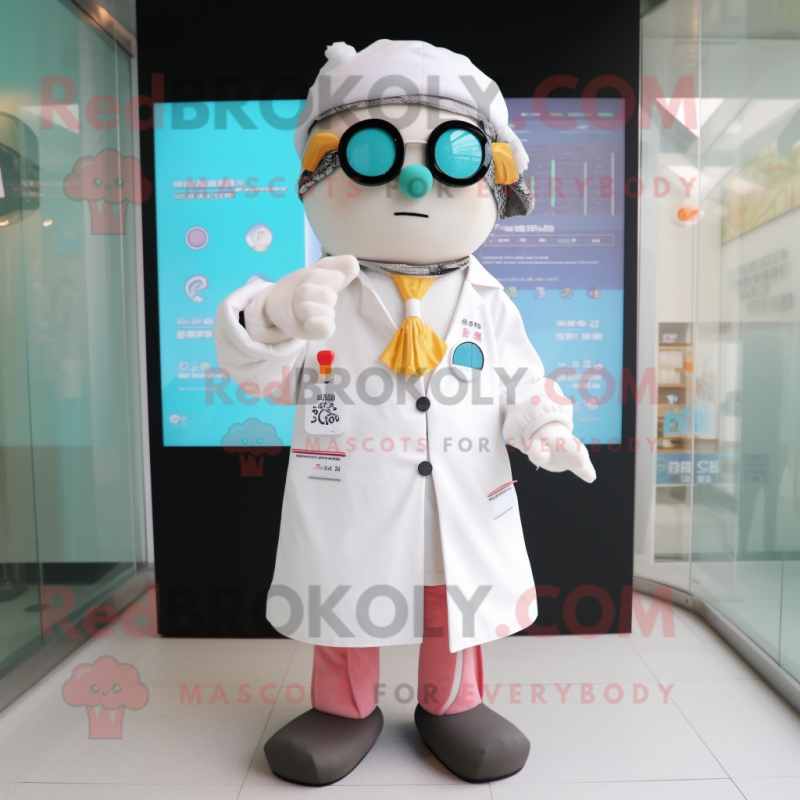 nan Doctor mascot costume character dressed with a Coat and Digital watches nan Doctor mascot costume character dressed with a Coat and Digital watches
