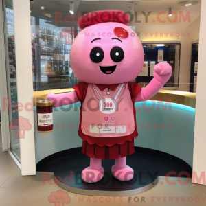 Maskottchen einer rosa...