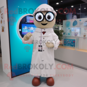 nan Doctor mascot costume character dressed with a Coat and Digital watches
