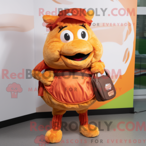 Postava maskota oranžového...