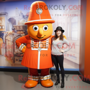 Maskotkarakter af en orange...