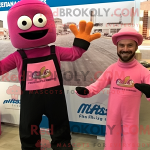Maskotkarakter af en Pink...