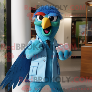 Mascot character of a Cyan...