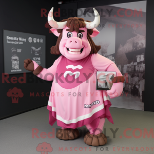 Maskottchen eines rosa...