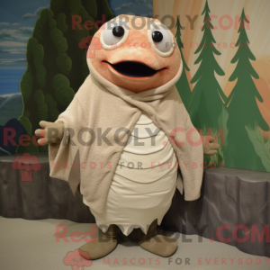 Maskot karakter af en beige...