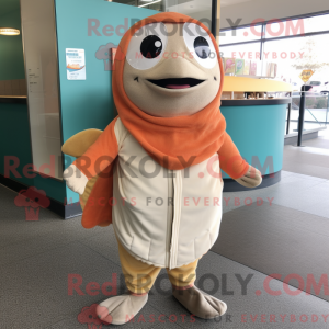 Maskot karakter af en beige...