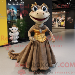 Mascot character of a Brown...