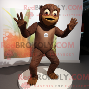 Mascot character of a Brown...