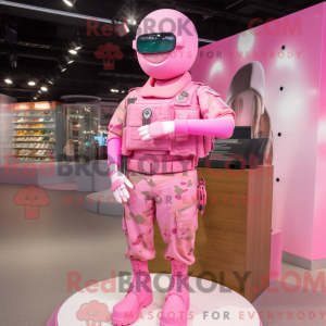 Mascot character of a Pink...